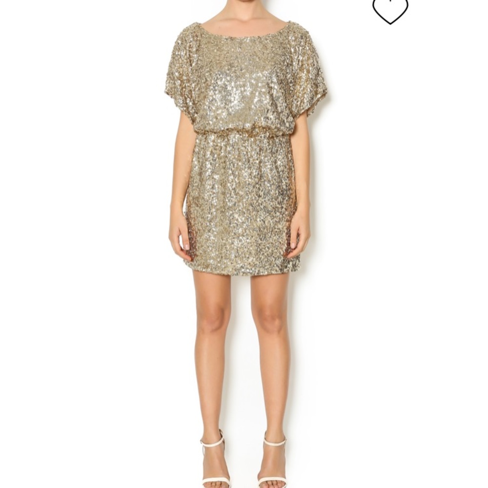 Gold Kimono Sequin Dress. Size L. Only worn once!